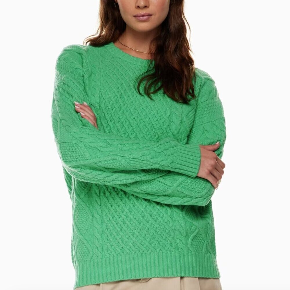 Aritzia Sunday Best Peggy Wool Crewneck Sweater Green Size Small